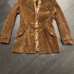 Danier Women's Brown Suede Button-Front Jacket
